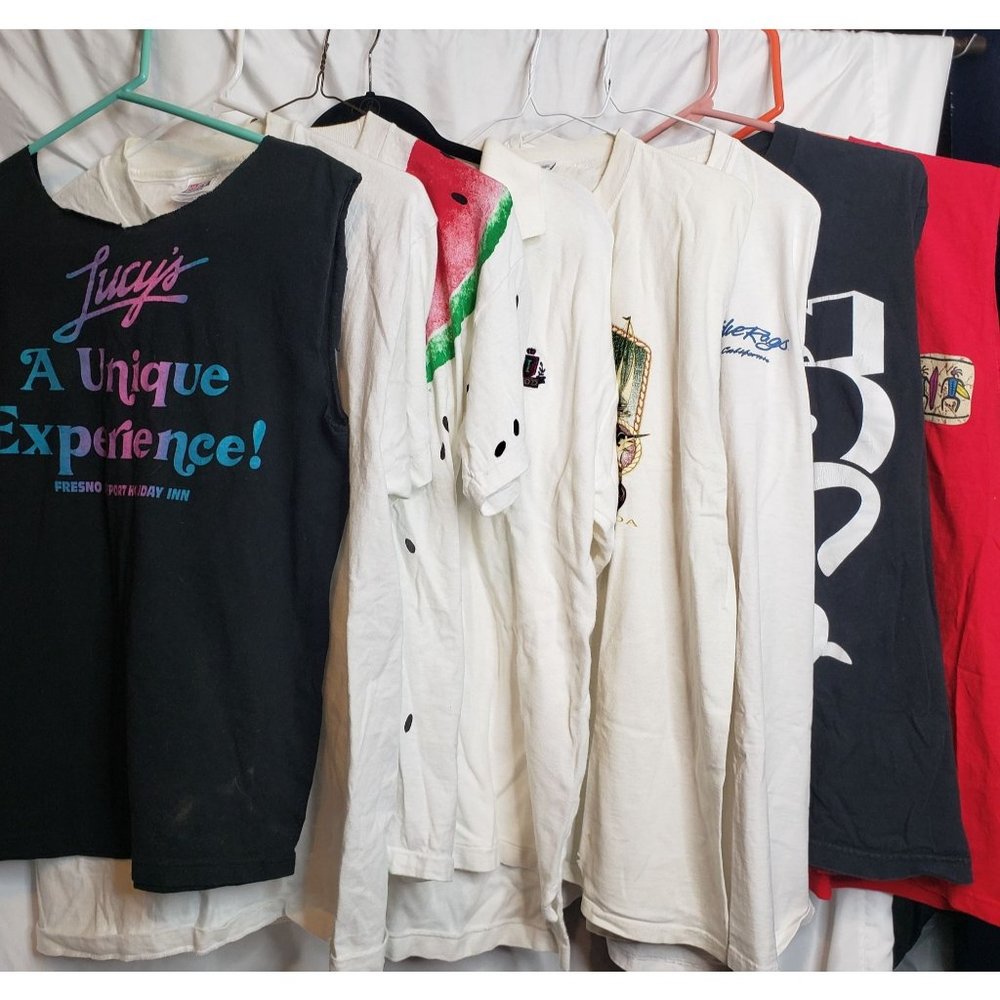 Vintage Tshirt Lot of 8 Assorted Sizes Colors Styles As Is Have Not Been Washed